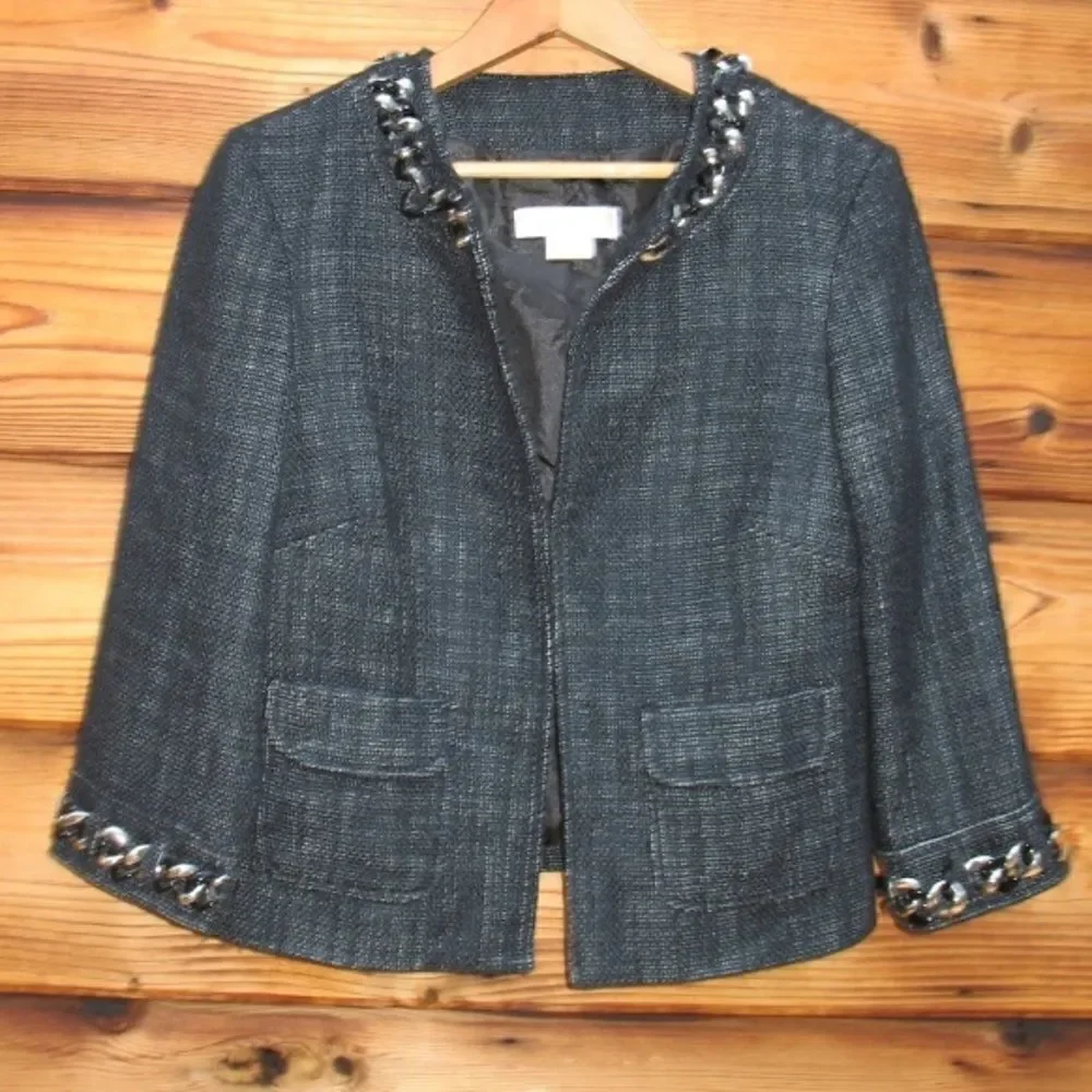 Michael Kors  Metallic Tweed Blazer Jacket - Picture 2 of 8